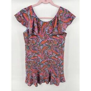 J.Crew Silk Paisley tropical print Sleeveless Dress, Size 4